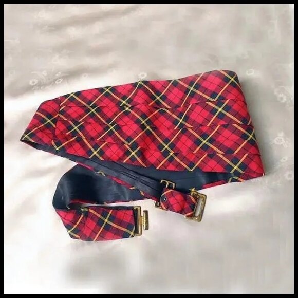 Tartan Plaid Cummerbund is a Festive Tuxedo Accessory and it's VINTAGE - Picture 4 of 13